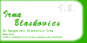 irma blaskovics business card